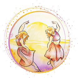 Logo officiel RéCréation Dansée - Dessin de deux femmes se regardant danser