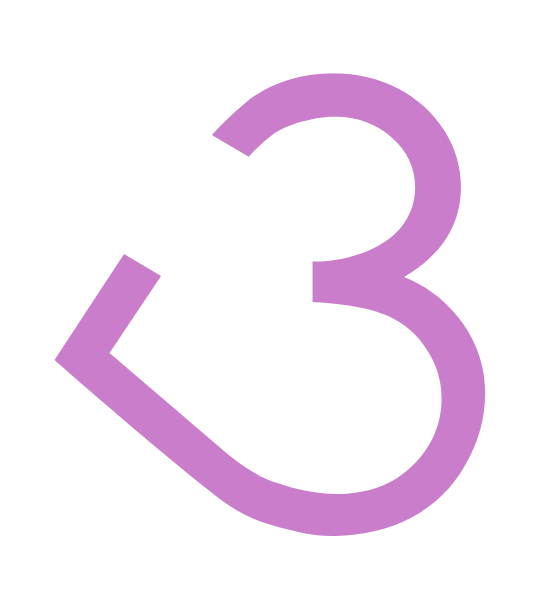 3 en forme de cœur - symbole des 3 règles du jeu des ateliers de danse